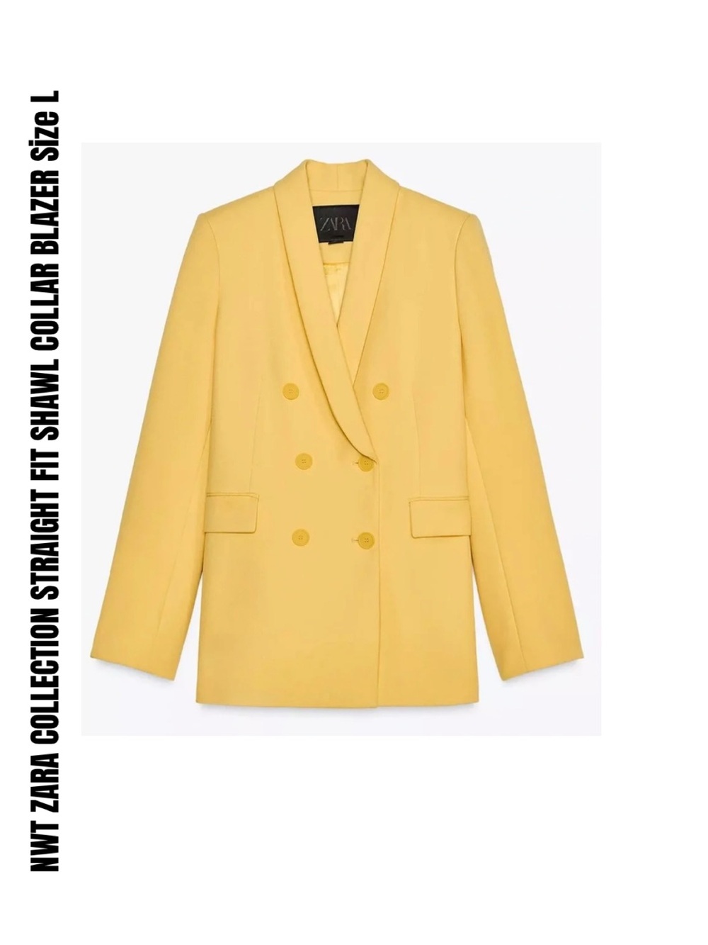 ZARA COLLECTION STRAIGHT FIT SHAWL COLLAR BLAZER Size L